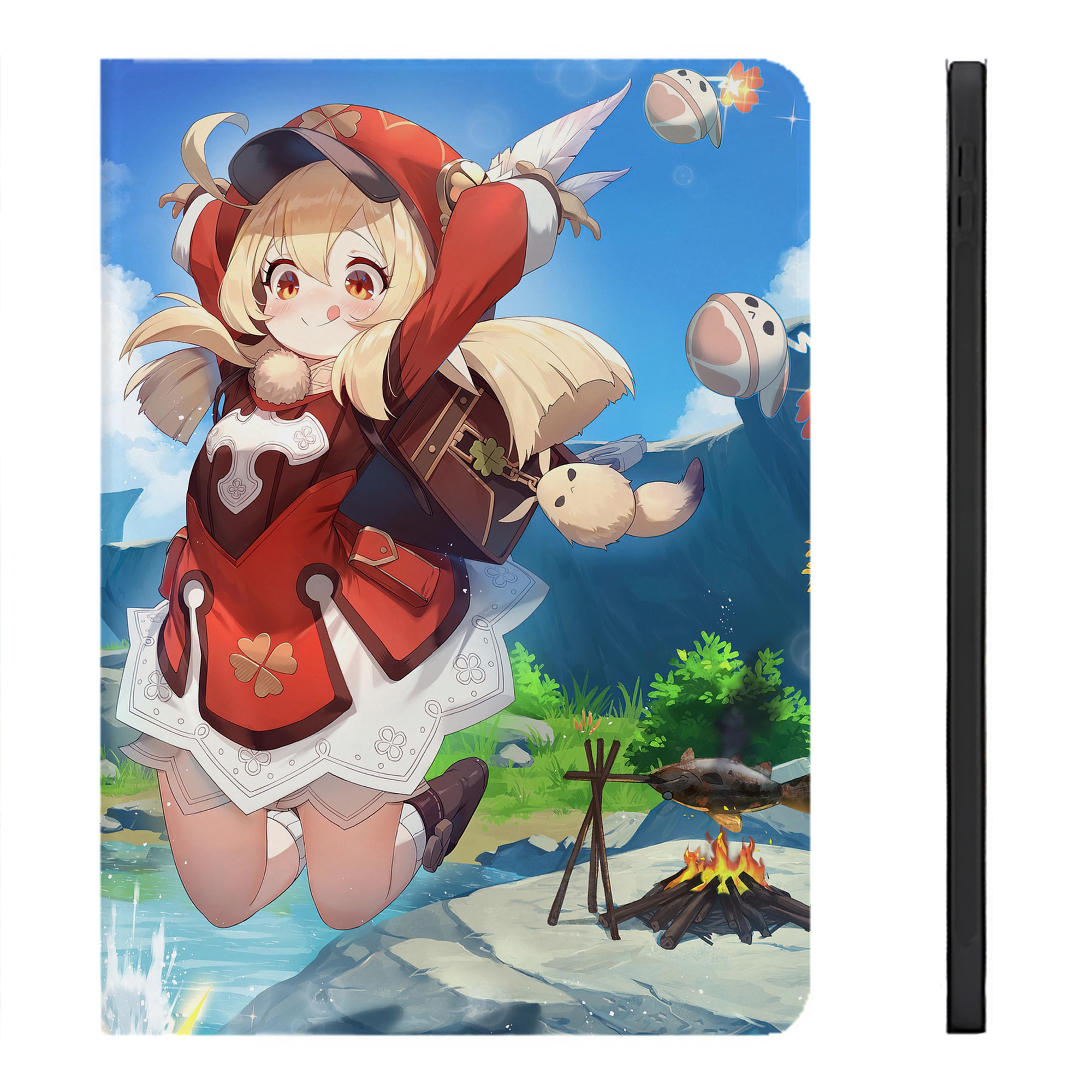 げんし神 genshin IPadケース ペンホルダー付き ブックスタイルデザイン